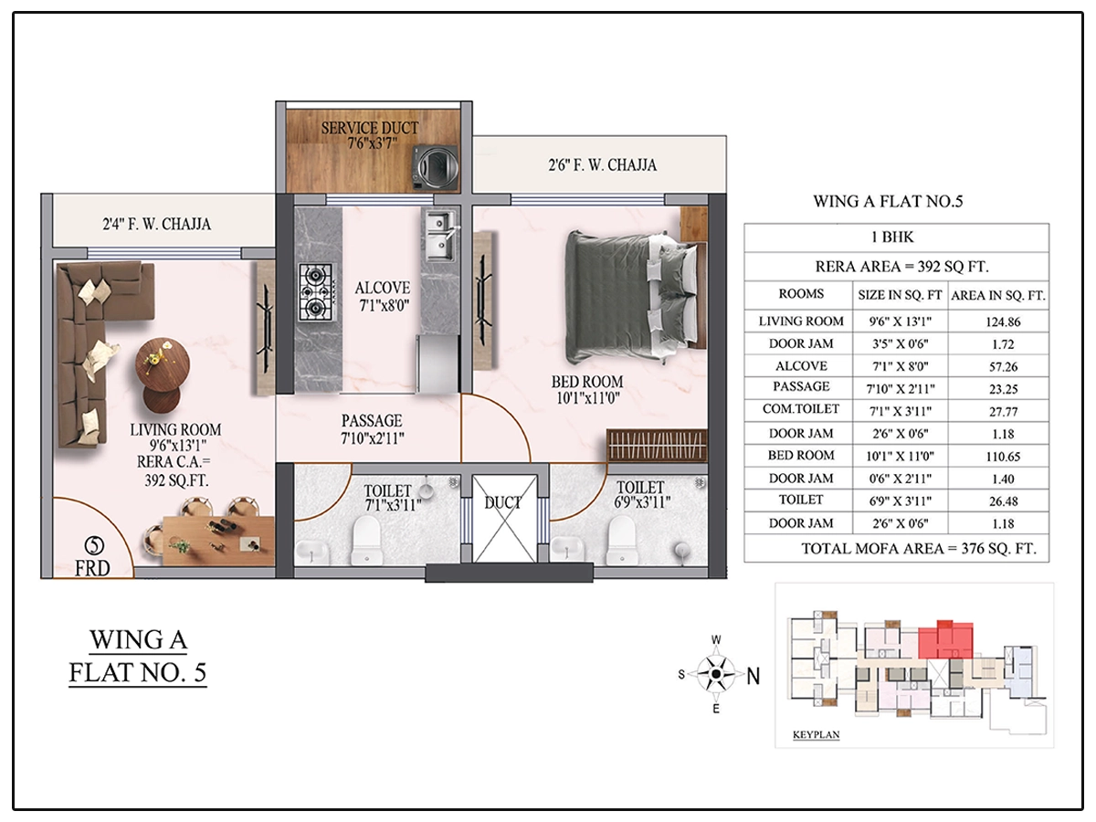 Wing A Flat 5 Plan